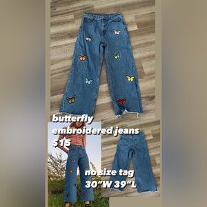 embroidered jeans